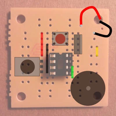 Picure of battery snap placement on board